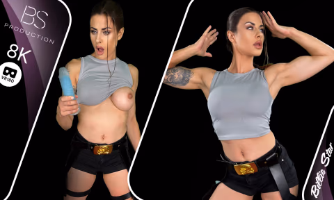 Billie Star Cosplaying Lara Croft Did You Install The Round And Soft Boobs Mod
