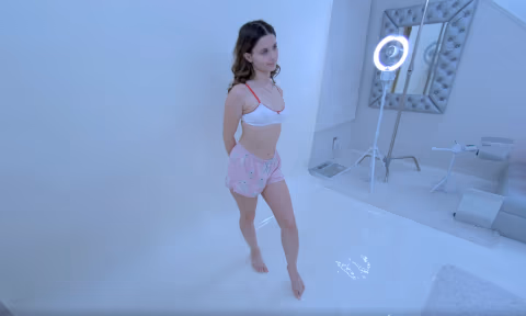 New Teen 18 Carly Strips For You In The White Studio